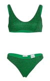 Oseree Oséree Lumiere Lurex Sporty Set In Green
