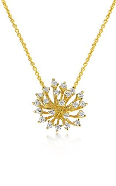 Hueb 18k Yellow Gold Luminus Diamond Cluster Pendant Necklace, 16
