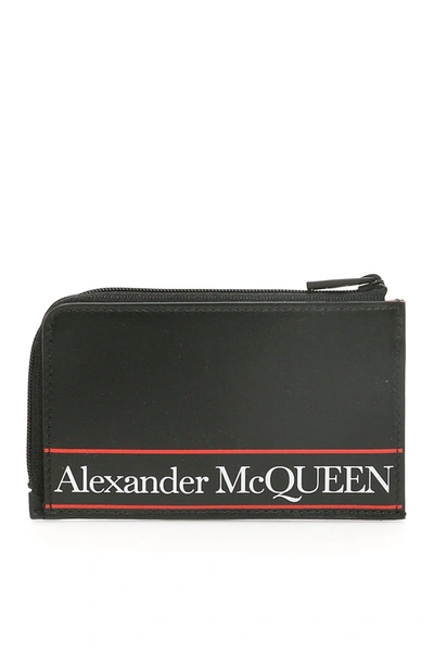 Alexander Mcqueen Logo Pouch In Black Red