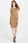 Leith Ruched Body-con Tank Dress In Tan Kangaroo