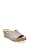 Mephisto Lisane Slide Sandal In Light Grey Bucksoft Leather