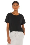 Nili Lotan Silk Short Sleeve T-shirt In Washed Black