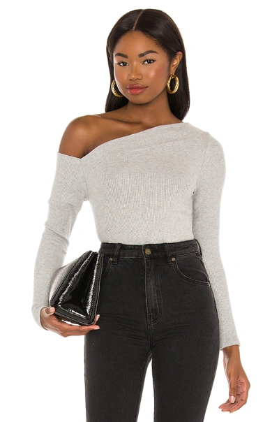 Michael Lauren Maples Long Sleeve Top In Heather Grey