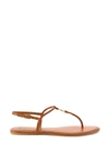 Tory Burch Emmy Medallion Thong Sandals In Brown