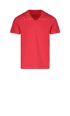 Maison Margiela Slogan-print V-neck T-shirt In Red