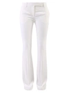 Alexander Mcqueen Leaf Crepe Classic Suiting Pants In White