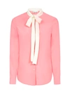 RED VALENTINO PUSSY-BOW NECK SILK SHIRT,VR3ABA90 48PU20