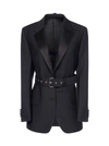 PRADA BELTED MOHAIR AND WOOL BLAZER,11658890