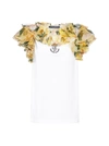 DOLCE & GABBANA CAMELLIAS PRINT SILK VOLANTS COTTON TOP,F8M36Z G7XGJW0800