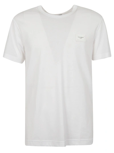 Dolce & Gabbana Chest Patched T-shirt In White Ottico