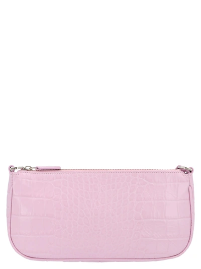 By Far Rachel Crocodile-effect Shoulder Bag In Pink
