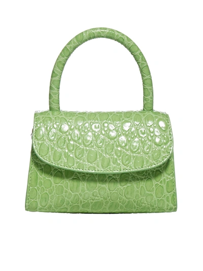 By Far Mini Crocodile-effect Leather Handbag In Pistachio