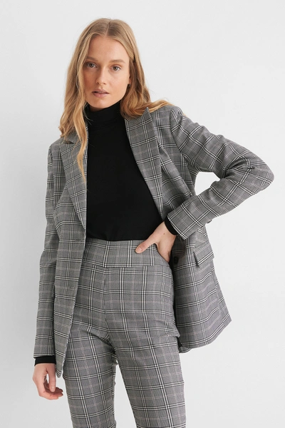 Na-kd Classic Check Blazer - Grey In Checkered