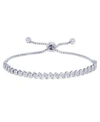 Macy's Diamond Accent S Link Adjustable Bolo Bracelet In Silver Plate In Silver