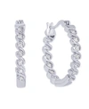 Macy's Diamond Accent "s" Link Hoop Earrings In Silver Plate In Silver