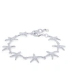 Macy's Starfish Link Bracelet In Silver Plate Or 18k Gold Plated In Silver
