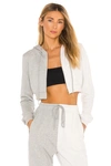 Superdown Renna Cropped Hoodie In Grey Multi