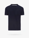 Brunello Cucinelli Navy Blue Cotton Blend Sweat T-shirt In Blue