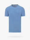 Brunello Cucinelli Round Neck Cotton T-shirt In Blue