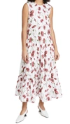 ADAM LIPPES TIERED MAXI DRESS IN PRINTED POPLIN,ALIPP30226