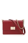 Furla Embossed-logo Leather Crossbody Bag In Red