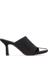 Neous Jumel 80mm Square-toe Thong Mules In Black