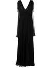 Alberta Ferretti Crystal-embellished Gown In Black