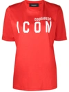 Dsquared2 Icon-print Crew-neck T-shirt In Red