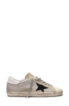 Golden Goose "ball Star" Net Upper Suede Star Laminated Heel Crack Spur Sneakers Shoes In Light Silver/ Milk/ Black