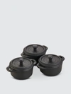 Staub - Verified Partner 3-piece Mini Round Cocotte Set In Black