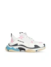 Balenciaga Triple S Sneakers In Pink White Blue