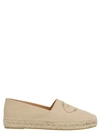 Prada Logo-embossed Canvas Espadrilles In Beige