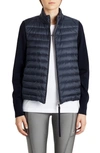 MONCLER QUILTED DOWN & WOOL SHORT CARDIGAN,G10939B50400A9001