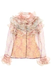 ZIMMERMANN LUCKY TIRED PRINTED ORGANZA BLOUSE,8752TLKY SPLJC