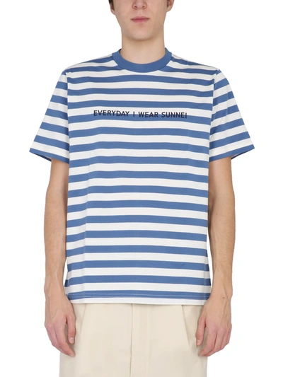 Sunnei Crew Neck T-shirt In Blue