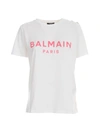 BALMAIN SS 3 BTN PRINTED LOGO T-SHIRT,11661680