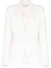Alexander Mcqueen Single-breasted Peaked Lapels Blazer In White