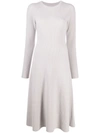 YVES SALOMON RIBBED-KNIT FITTED DRESS