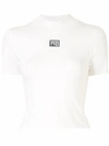 Alexander Wang Logo Patch Stretch Jersey T-shirt In White