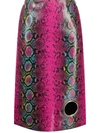 Versace Python-print Leather Skirt In Pink