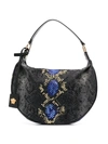 VERSACE SNAKE-PRINT SHOULDER BAG