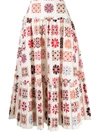 La Doublej Balletto Midi A-line Skirt In Neutrals