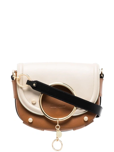 See By Chloé See By Chloe Mara Colour-block Leather Crossbody In Brown