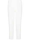 Brunello Cucinelli Tapered Cropped Trousers In White
