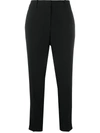Dkny Cropped Slim-cut Trousers In Black