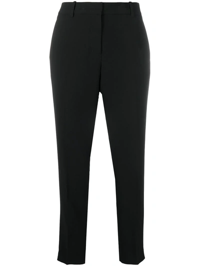 Dkny Cropped Slim-cut Trousers In Black