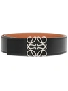 Loewe Mens Black Anagram Adjustable Leather Belt 26