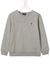 Polo Ralph Lauren Teen Embroidered Logo Sweatshirt In Grey