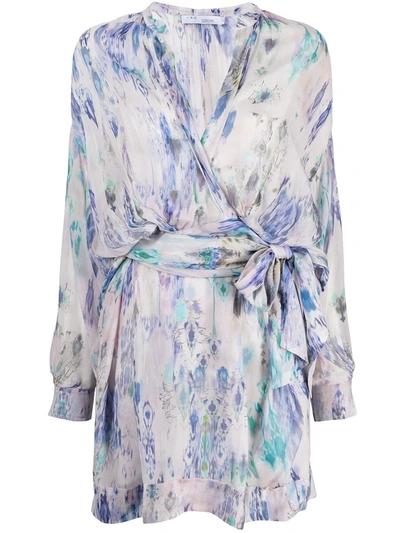 Iro Keita Abstract-batik Print Wrap Dress In Multico Blue