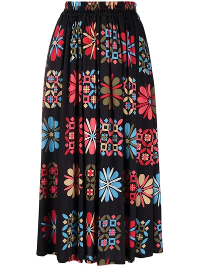La Doublej Abstract-print Midi Skirt In Vetrata